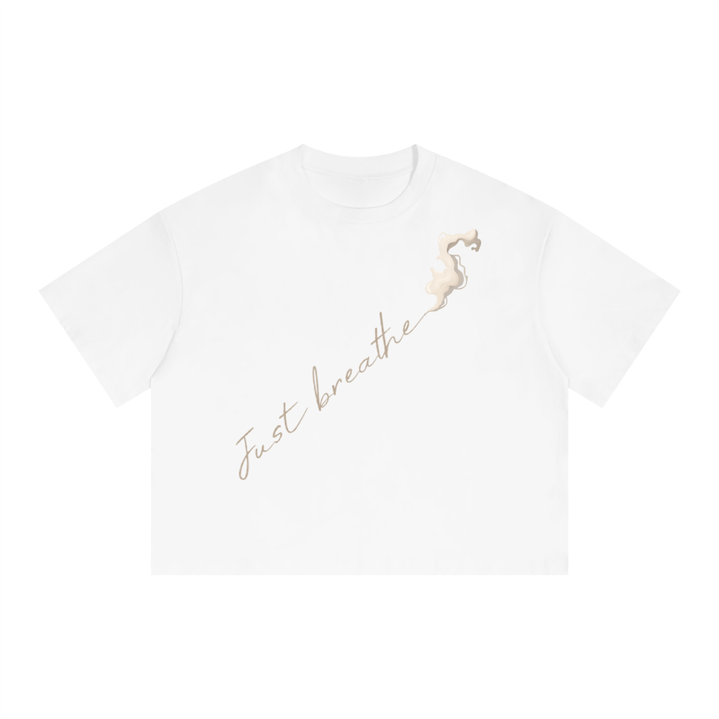 Unisex Boxy Drop Shoulder Crop T-Shirt