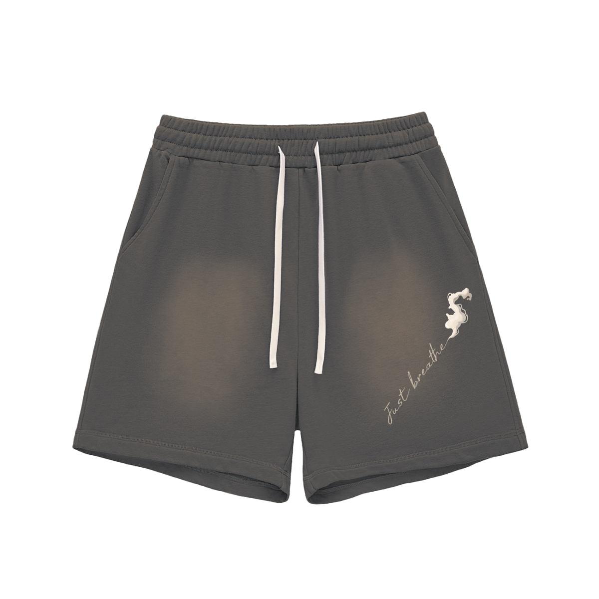 Sun Fade Raw Edge Cotton Shorts