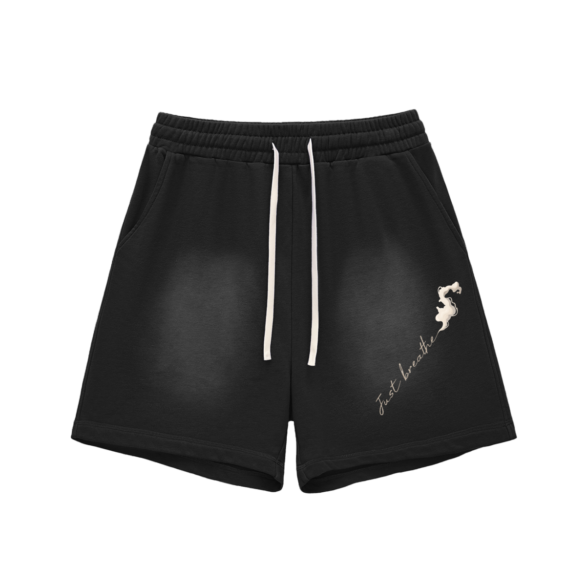 Sun Fade Raw Edge Cotton Shorts