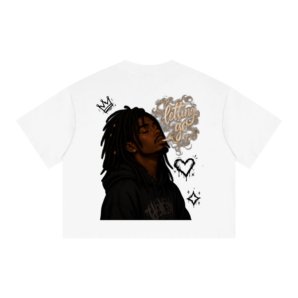 Unisex Boxy Drop Shoulder Crop T-Shirt
