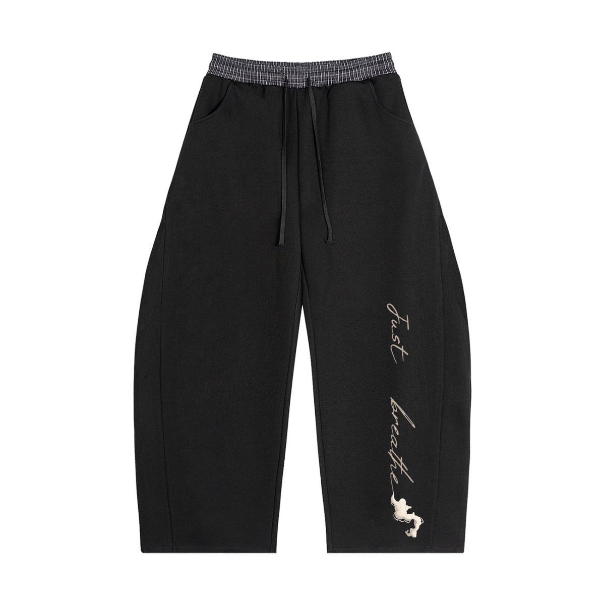 Plaid Waistband Barrel Sweatpants
