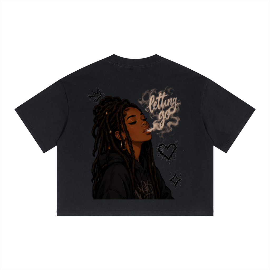 Unisex Boxy Drop Shoulder Crop T-Shirt