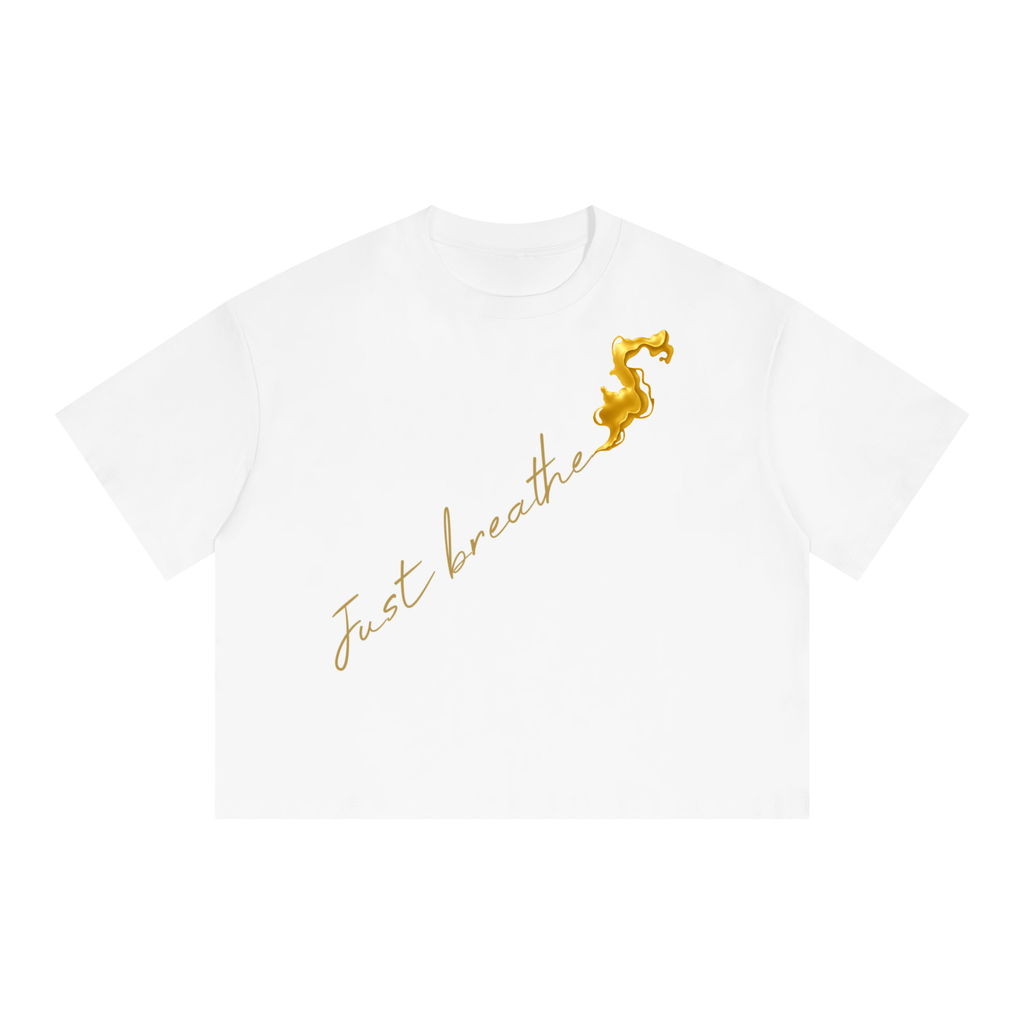 Unisex Boxy Drop Shoulder Crop T-Shirt