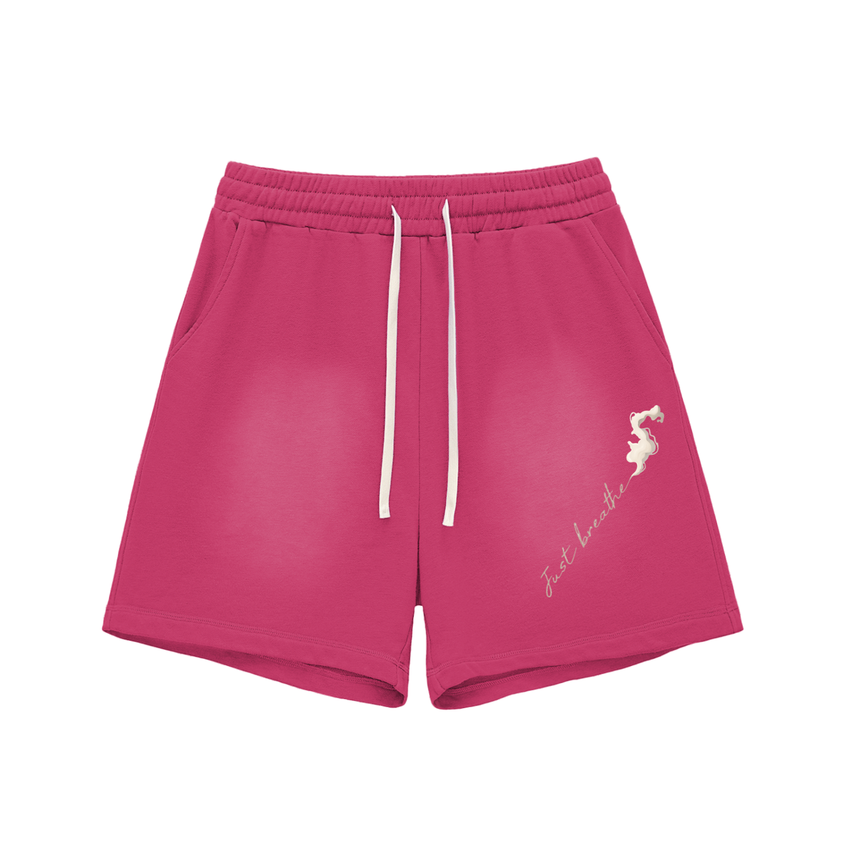 Sun Fade Raw Edge Cotton Shorts