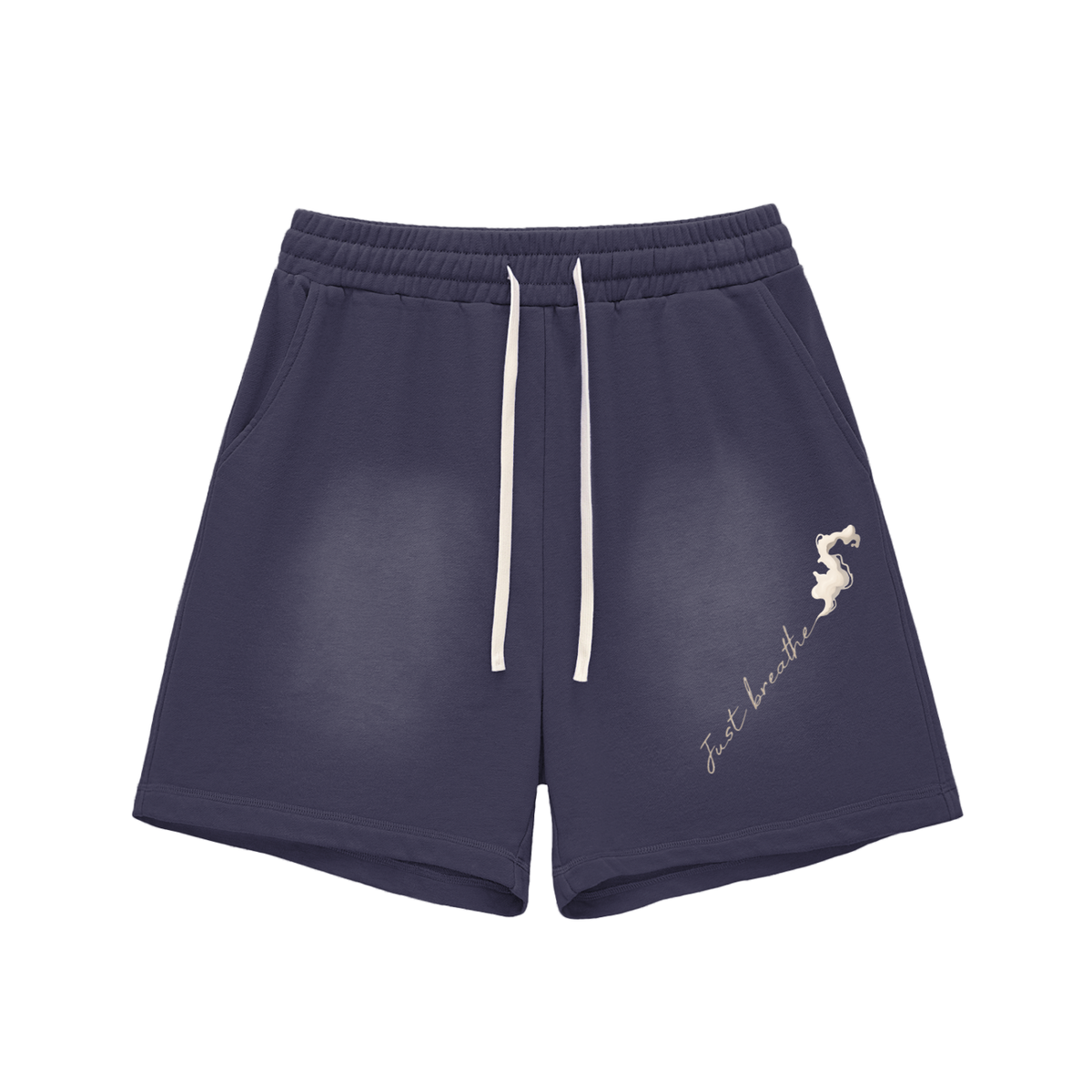 Sun Fade Raw Edge Cotton Shorts