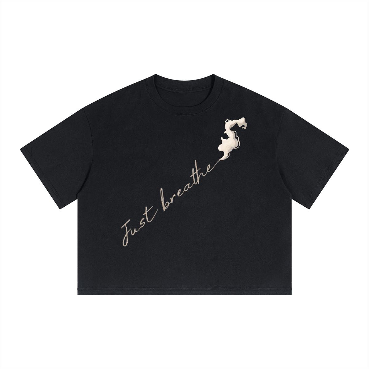 Unisex Boxy Drop Shoulder Crop T-Shirt