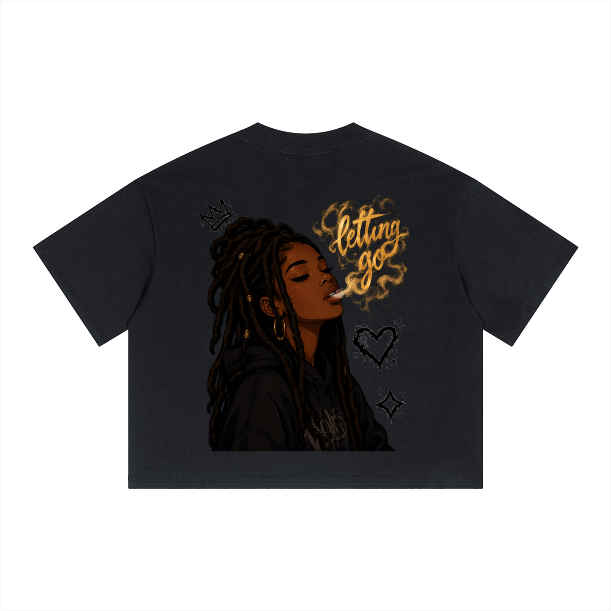 Unisex Boxy Drop Shoulder Crop T-Shirt